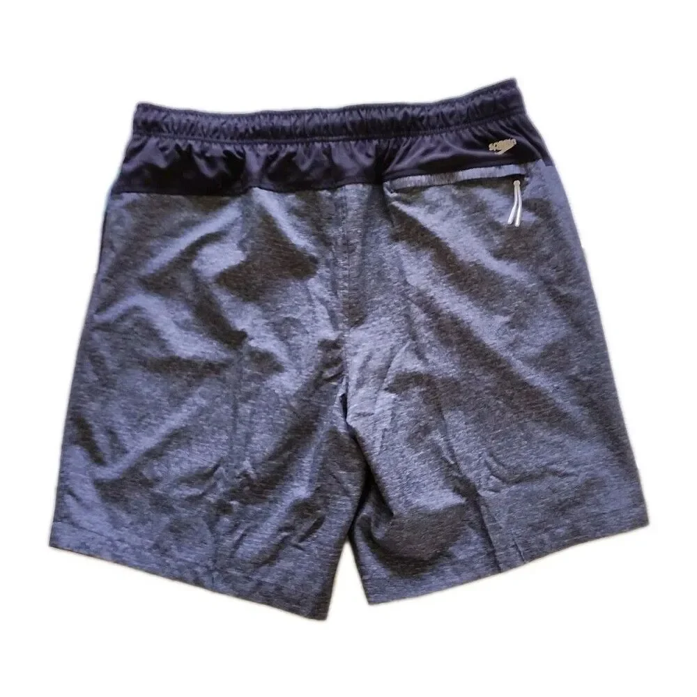 New Speedo Men's XXL Gray 4-Way Stretch Swim Trunks Shorts Athleisure